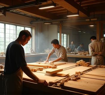 日本の職人技を伝える工場風景